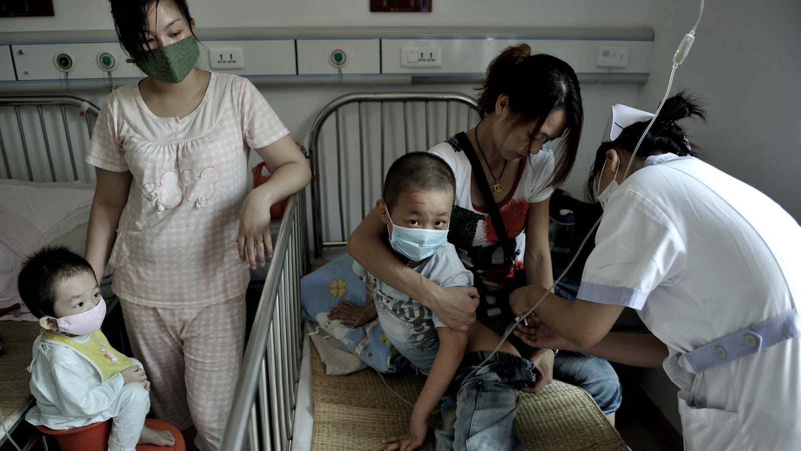 Children with leukemia in a Fujian hospital.