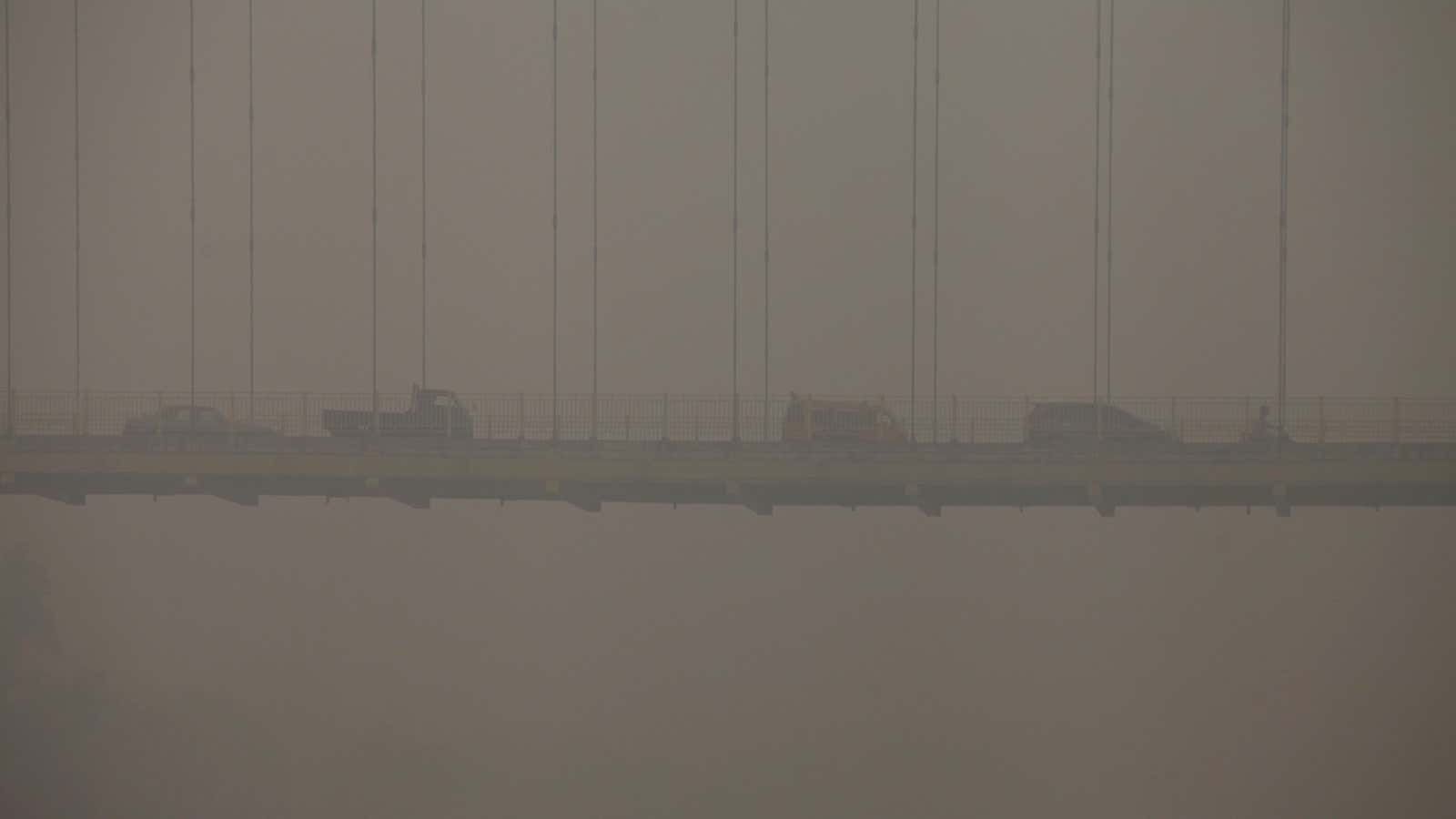 A bridge out of Pekanbaru.