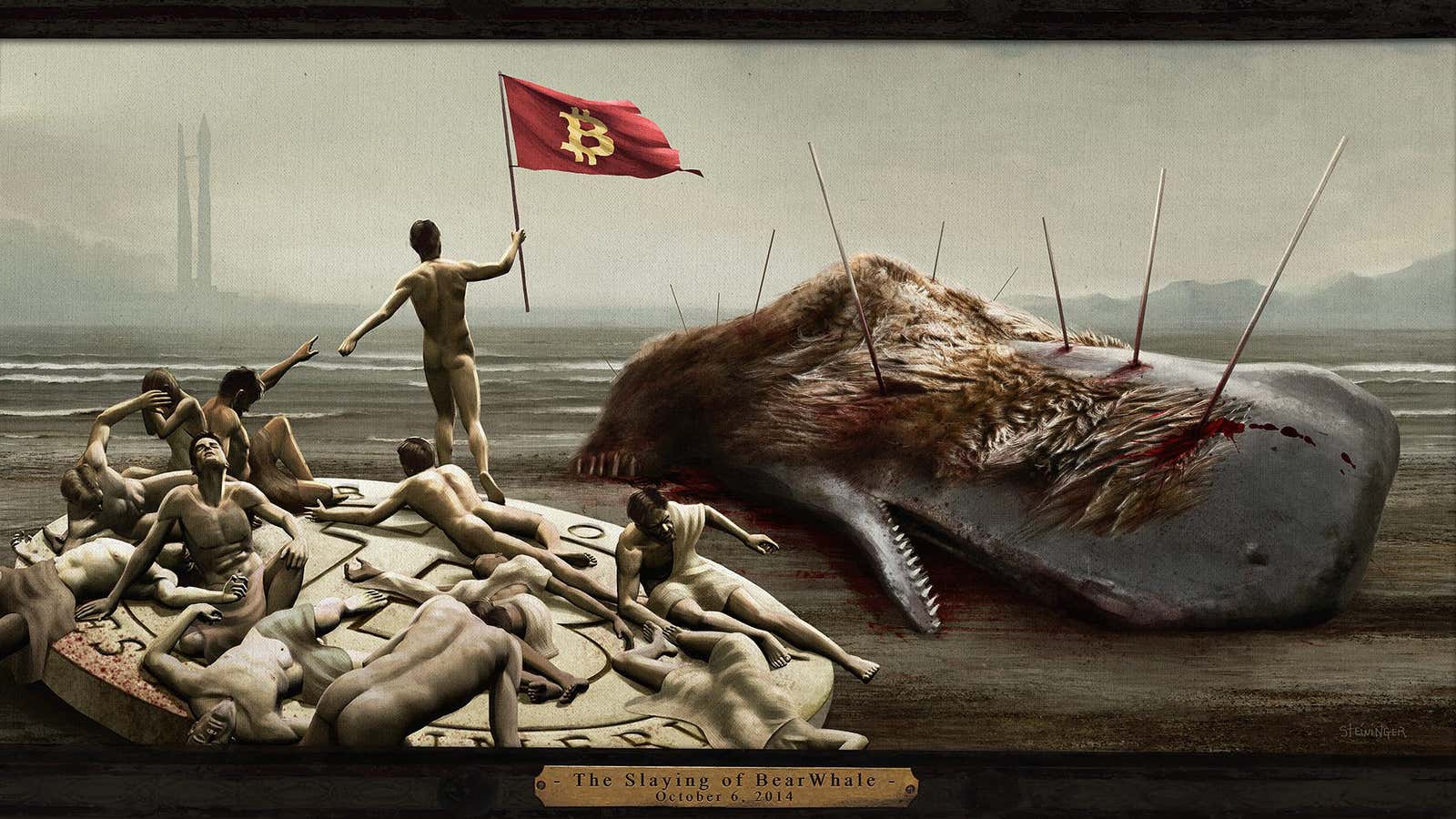 Artist Christopher Steininger’s commemoration of the BearWhale slaying.