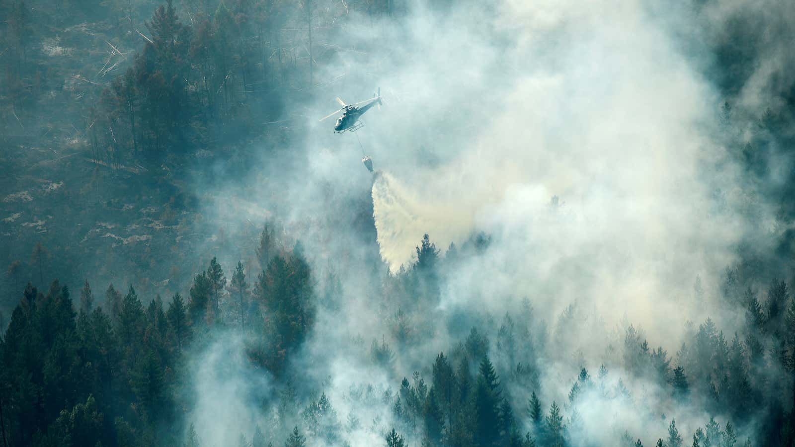 An aerial view of the wildfire outside Ljusdal, Sweden, July 18, 2018.