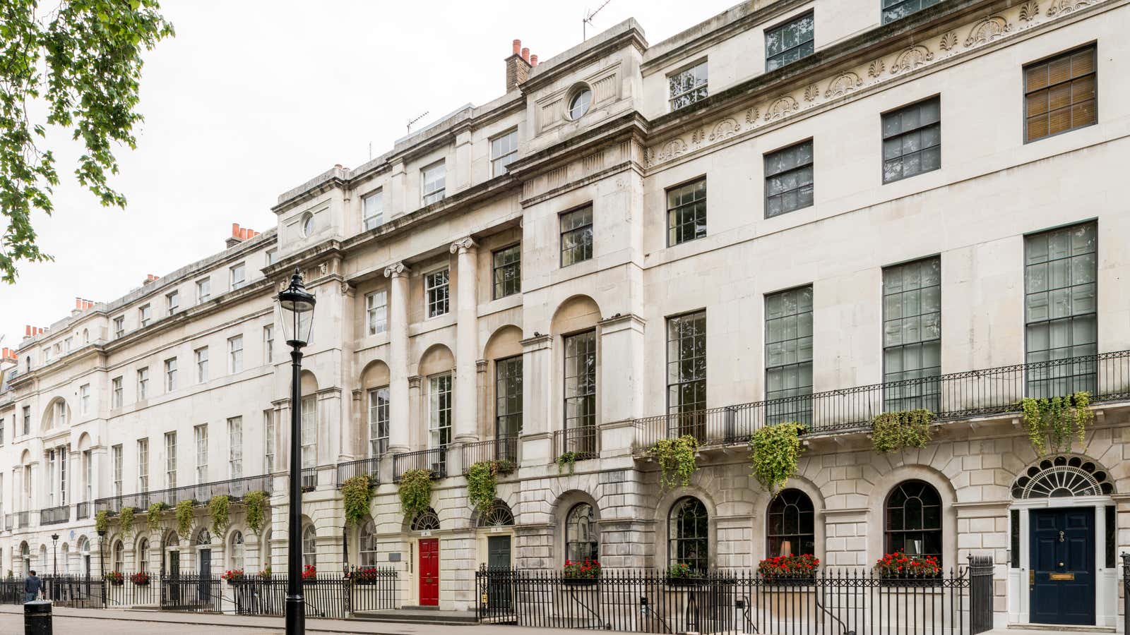 The fictional House of Woodcock from Phantom Thread, in London’s Fitzroy Square.