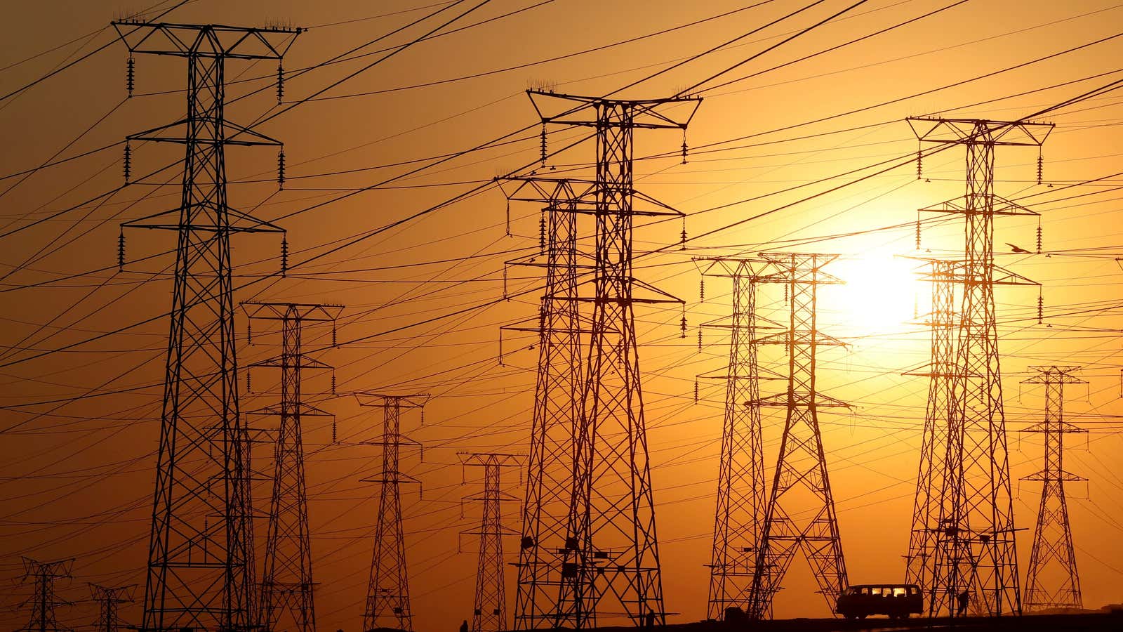 Electricity pylons in Orlando, Soweto township, South Africa