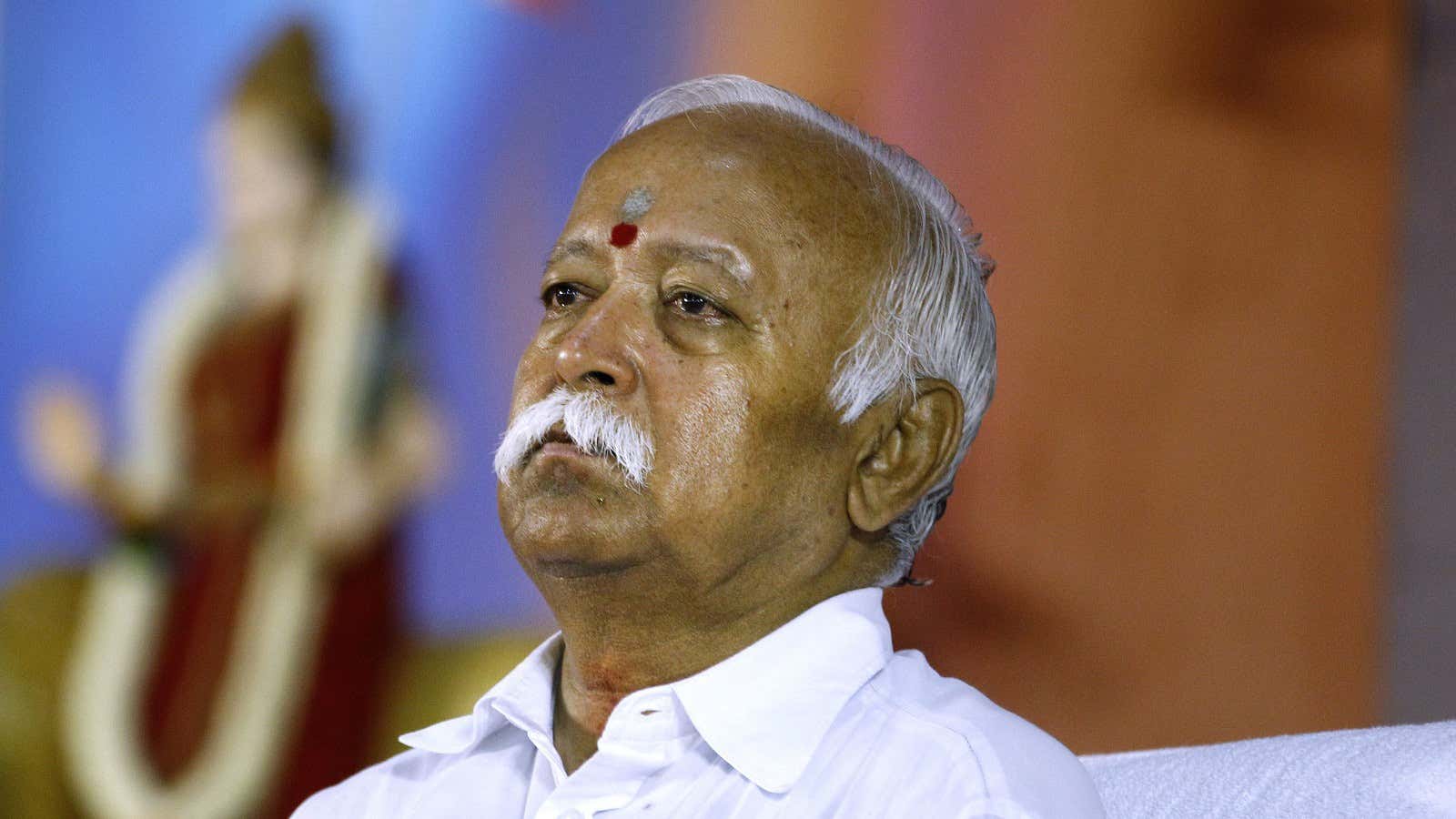 Bhagwat’s 70-minute speech was telecast without interruption by the state broadcaster.