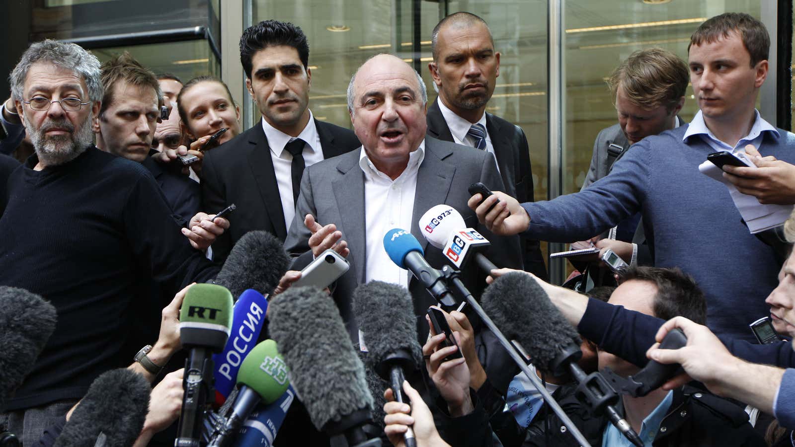 Berezovsky parries with the press after losing a high-profile court battle to fellow oligarch Roman Abramovich, last August.