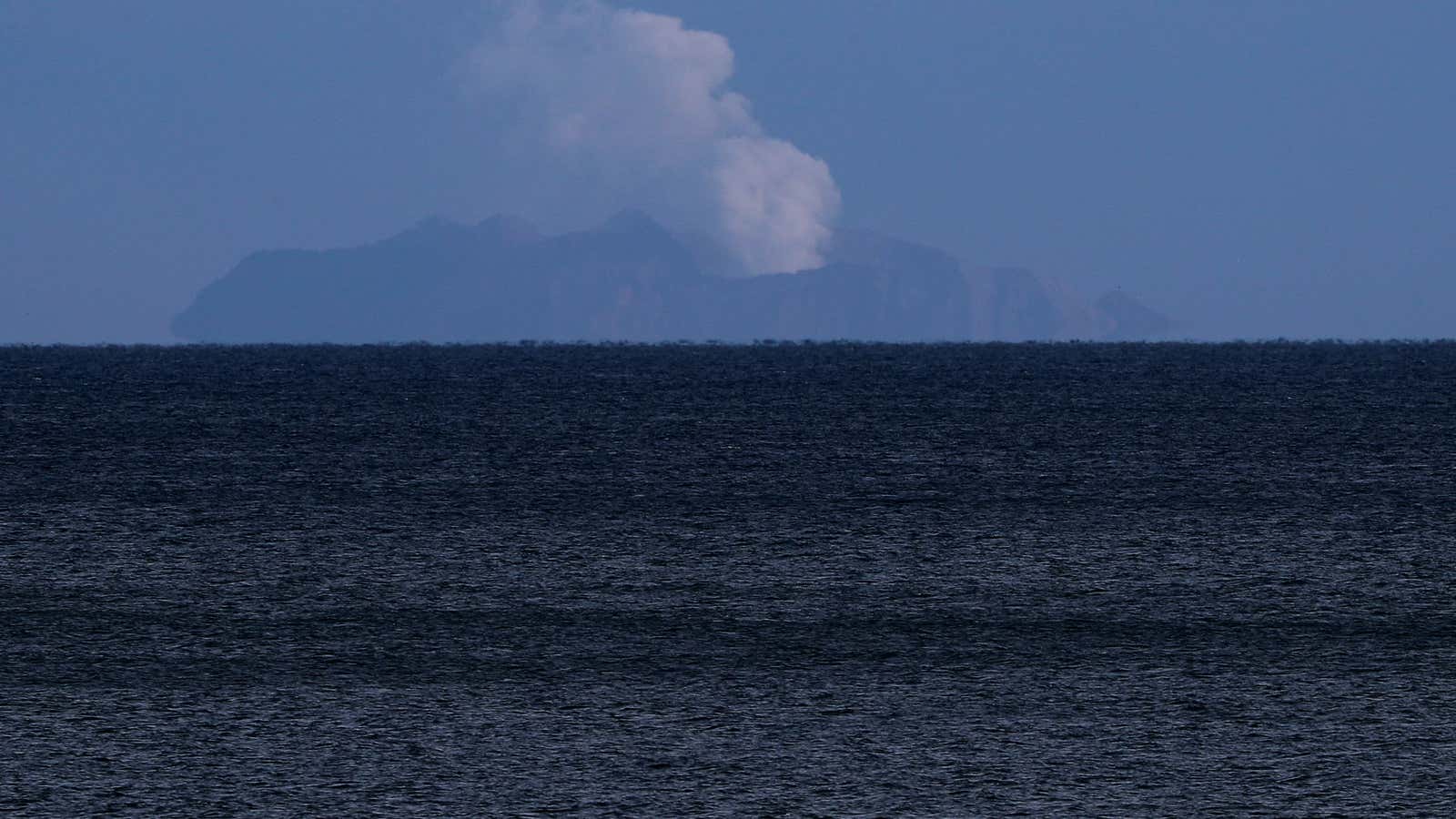 Whakaari, also known as White Island volcano, seen from the coast.