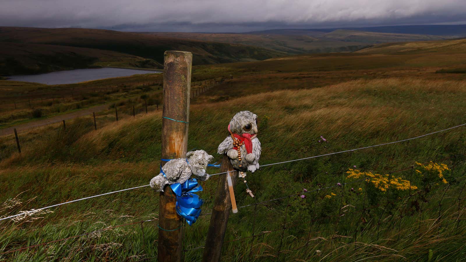 Toys and tributes left by the family of Moors murder victm Keith Bennett.