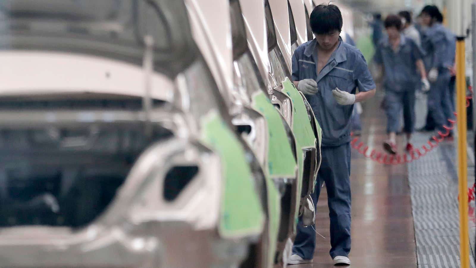 An assembly line at Geely Automotive, which in 2011 earned more from government subsidies than from selling cars.