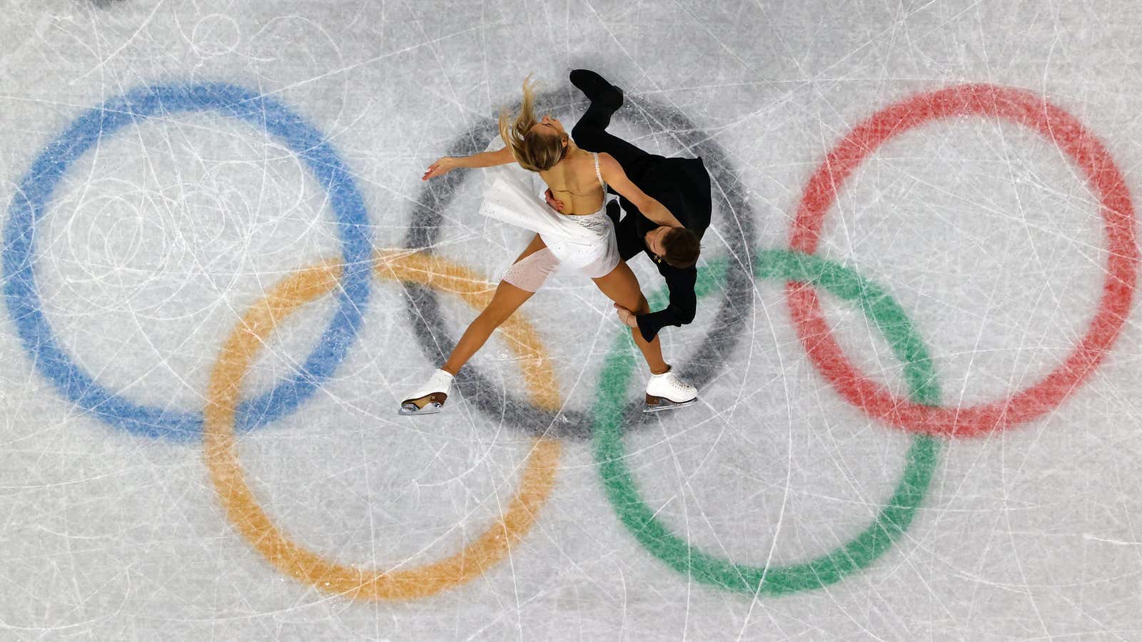 Skating on green ice.