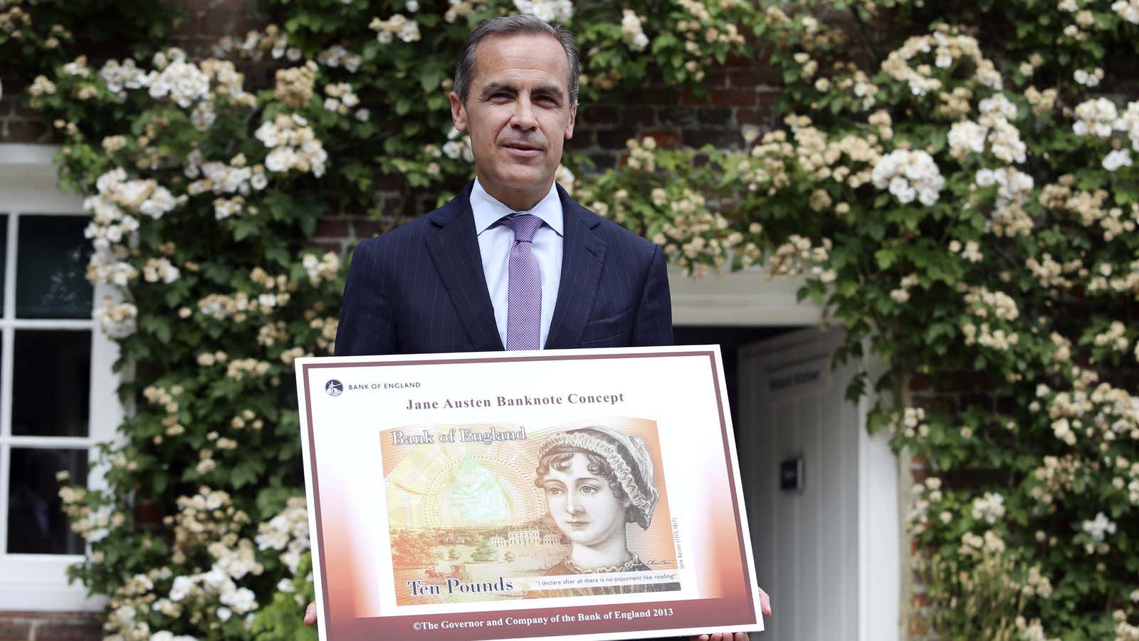 Do not be fooled by the oversized rendering of a UK bank note featuring Jane Austen. This man is a Canadian.