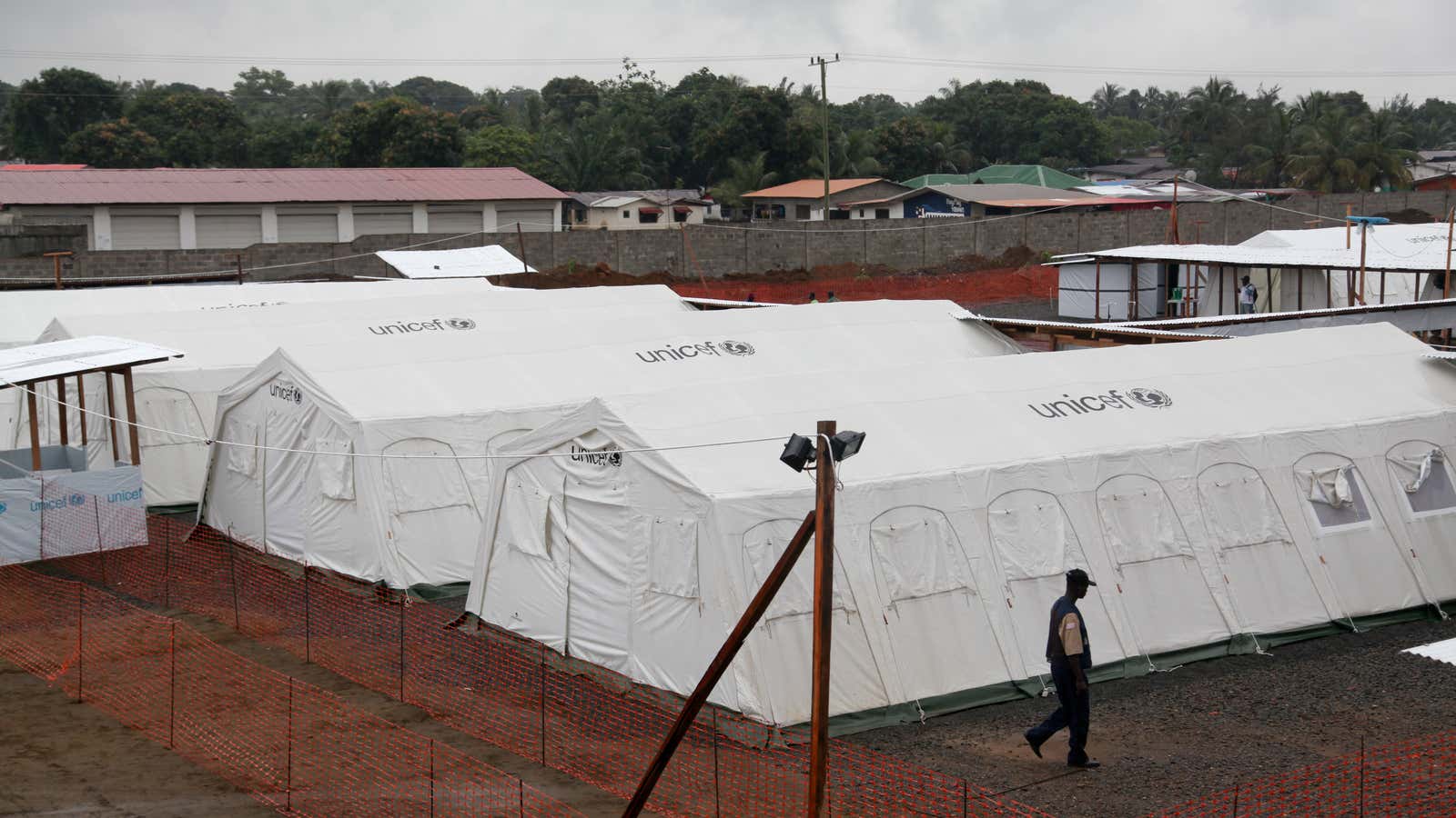 Quarantine tents in Liberia.