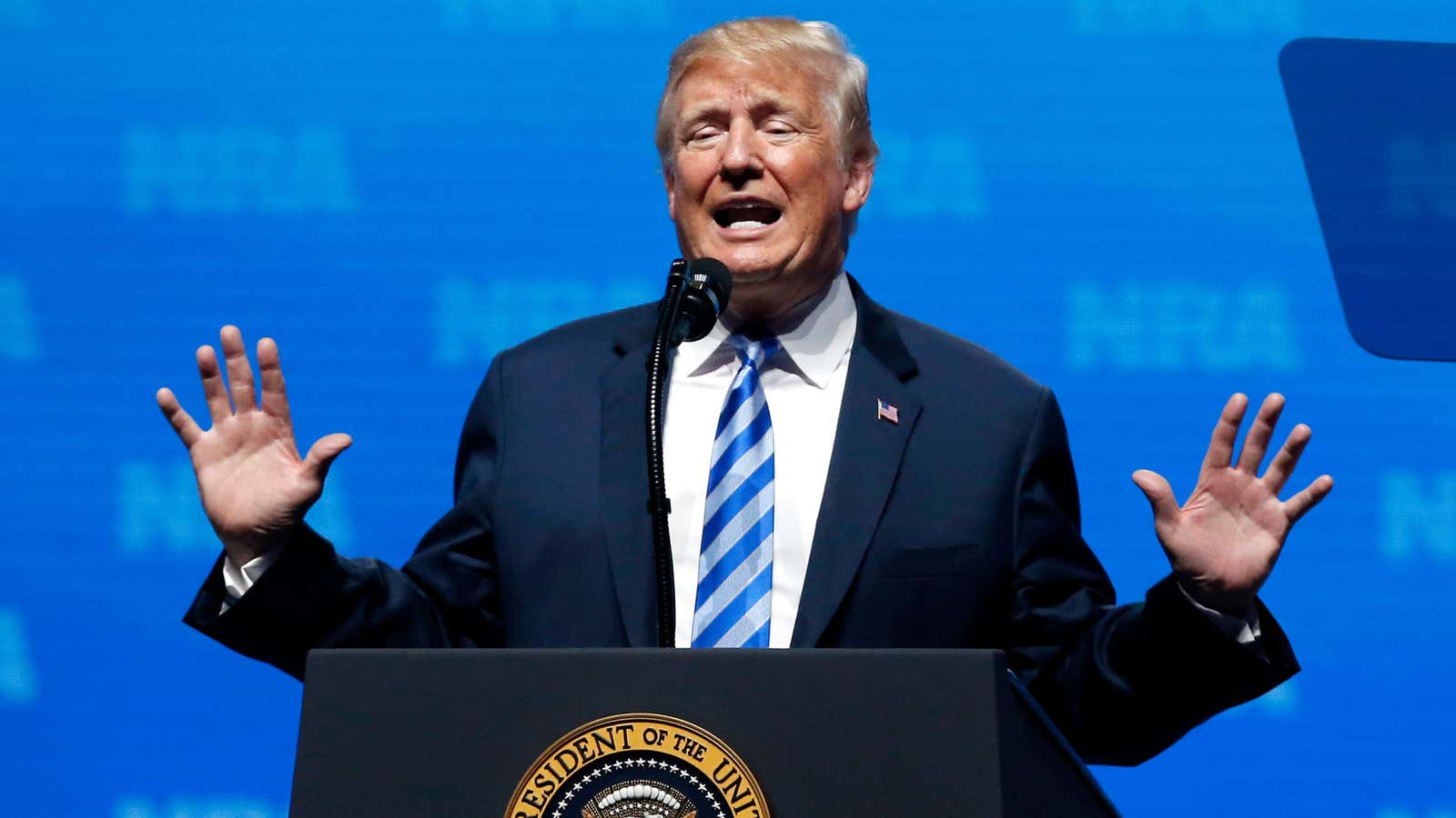 Trump was speaking at the National Rifle Association’s annual convention.