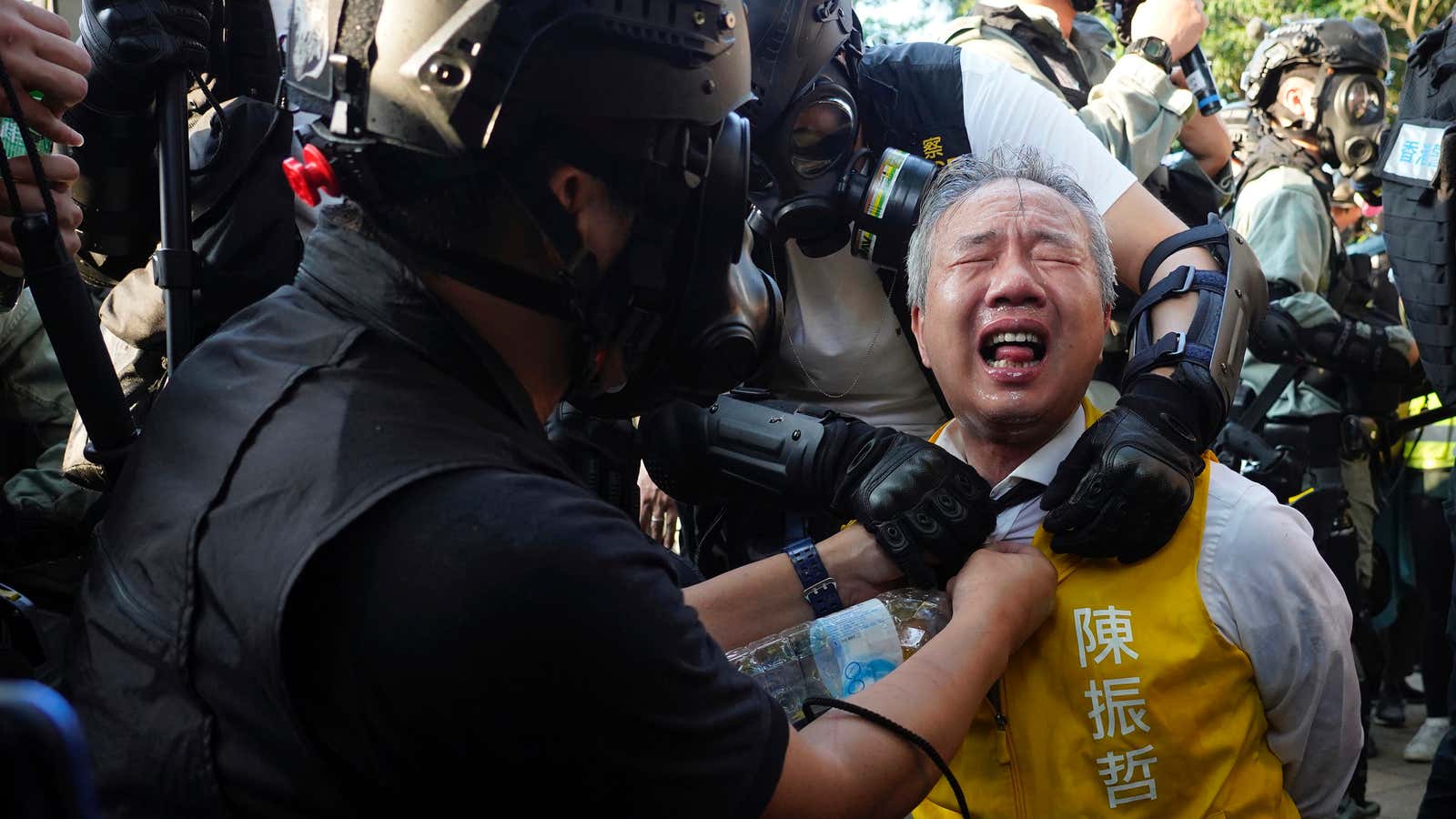 A political candidate gets pepper-sprayed.