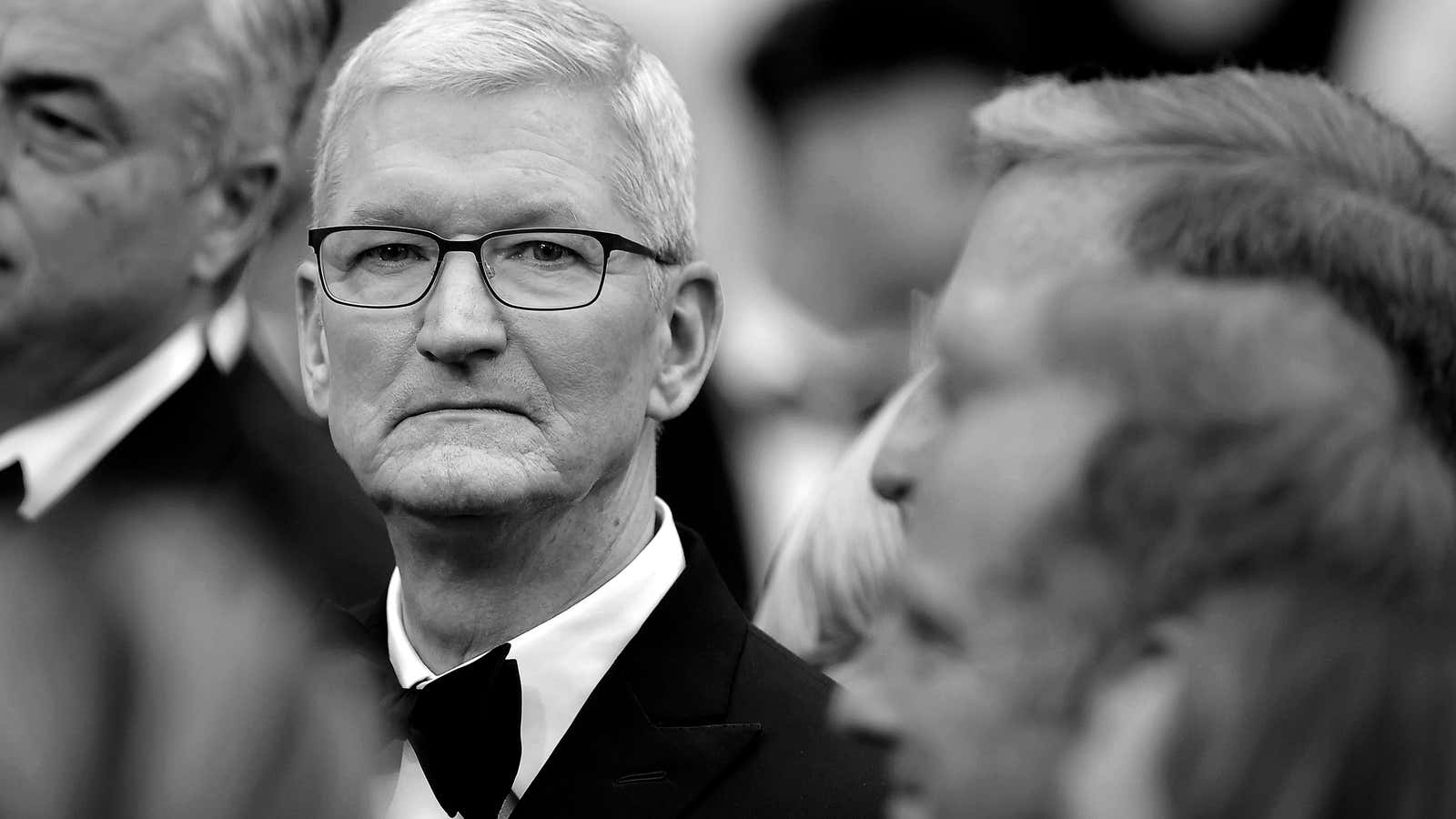 A rare photo of Tim Cook frowning, at Cannes Film Festival.