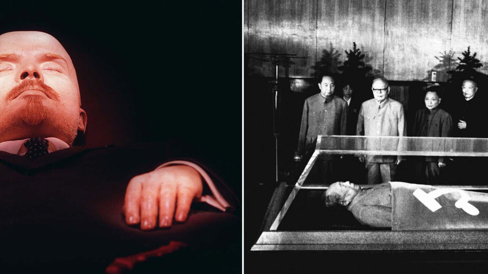 Lenin and Mao lying in state