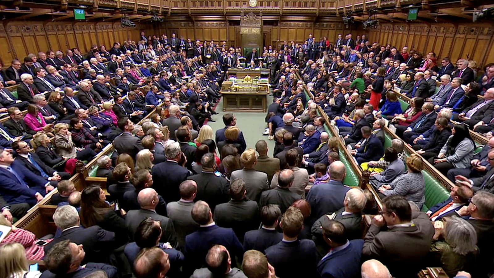 A general view of the British Parliament after the vote on  Brexit deal, in London, Britain