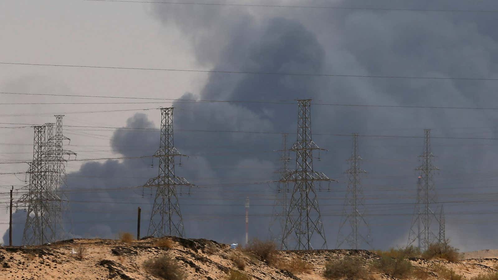 Aramco factory in Abqaiq, Saudi Arabia on Sept. 14, 2019.