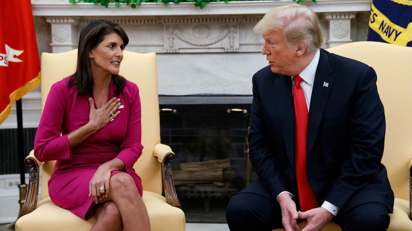 Trump accepted Haley’s resignation.