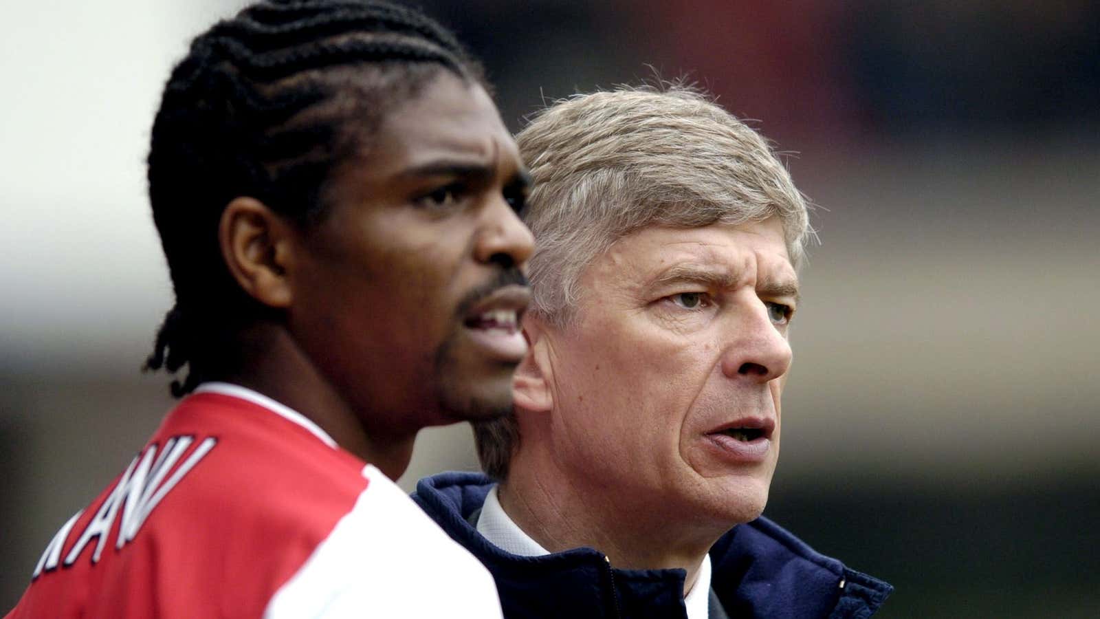 Arsene Wenger and Nigeria’s Nwankwo Kanu.