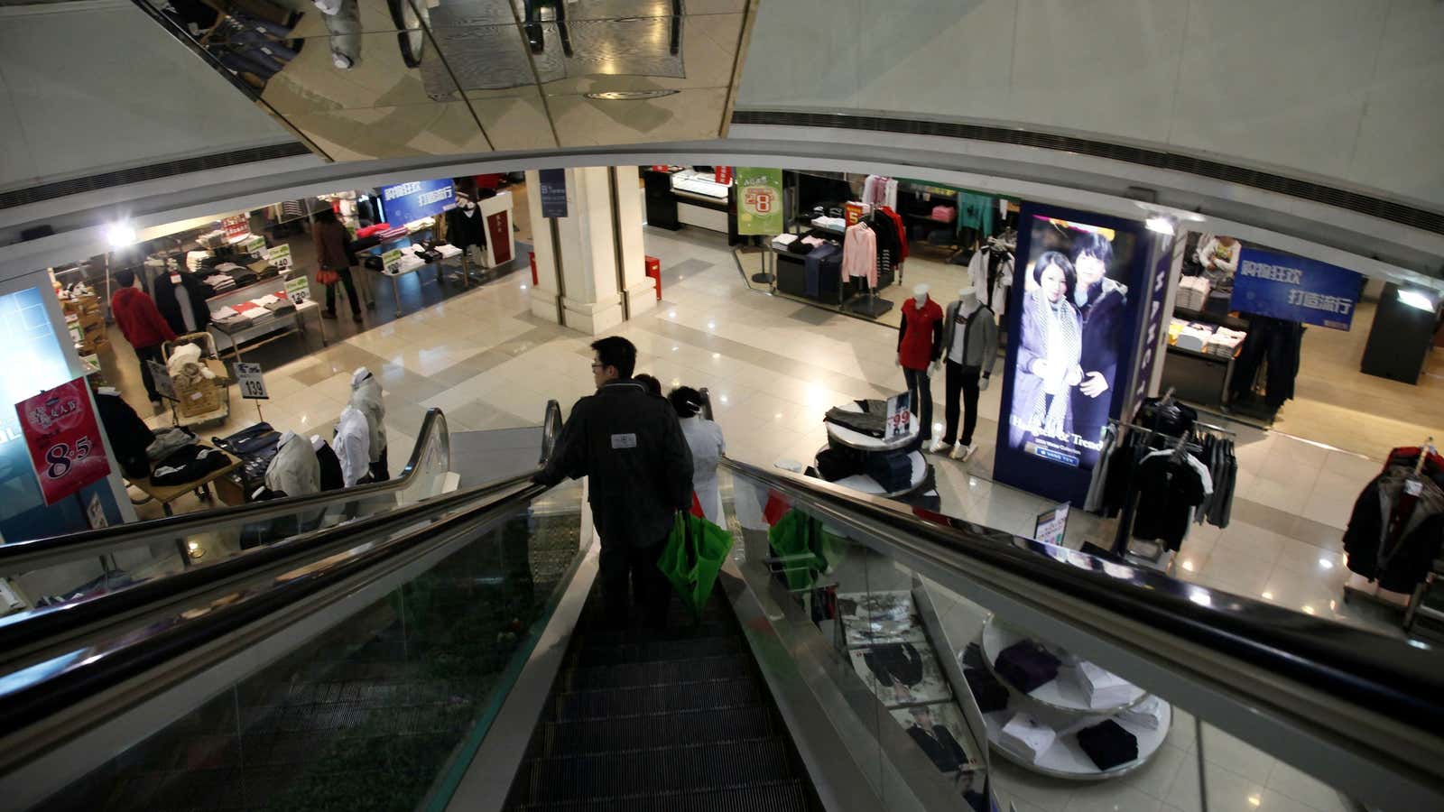 China’s malls are often empty because the low-paid workers who power the nation’s building boom cannot afford to shop in them.