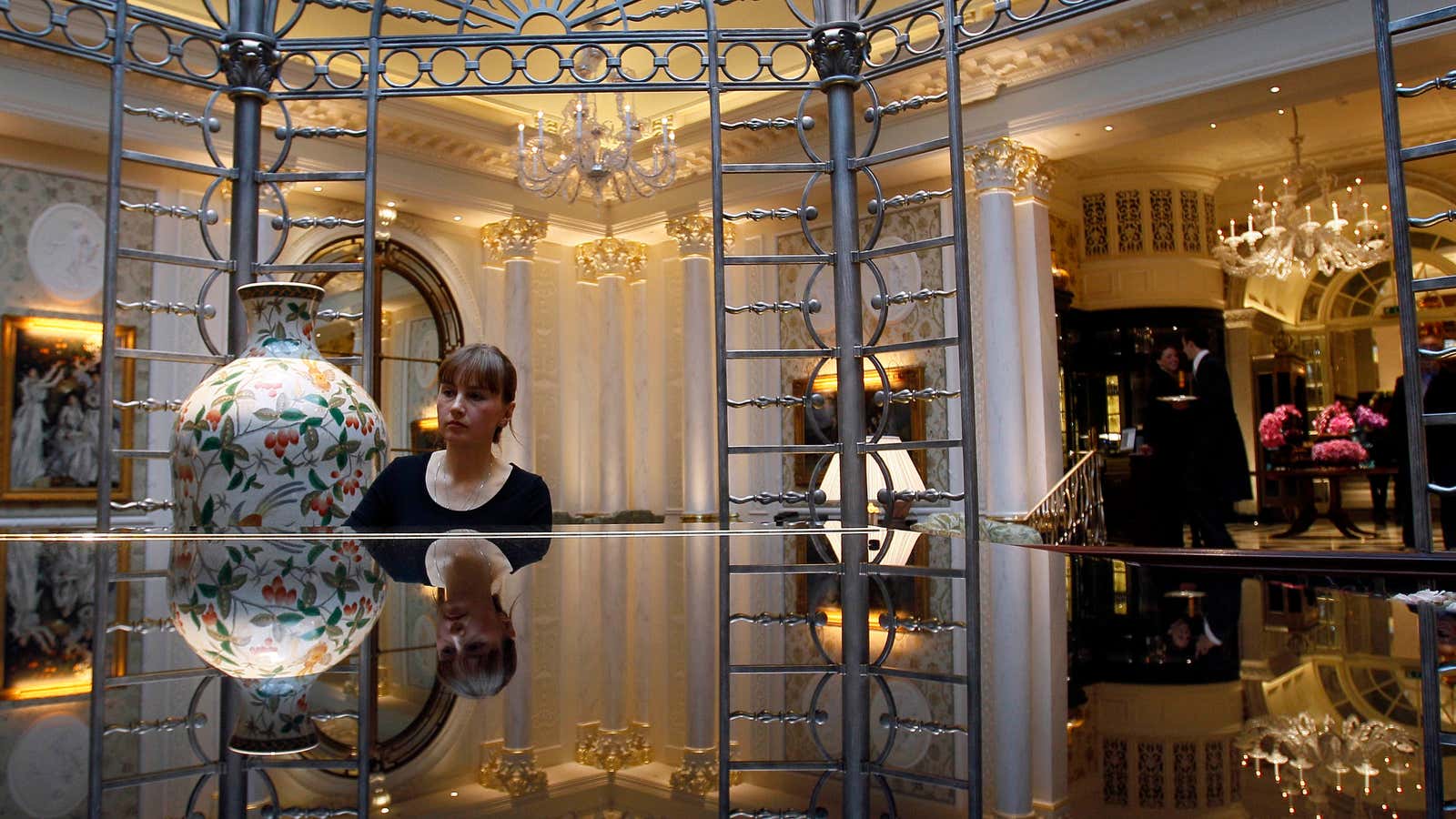 A pianist at the Savoy in London.