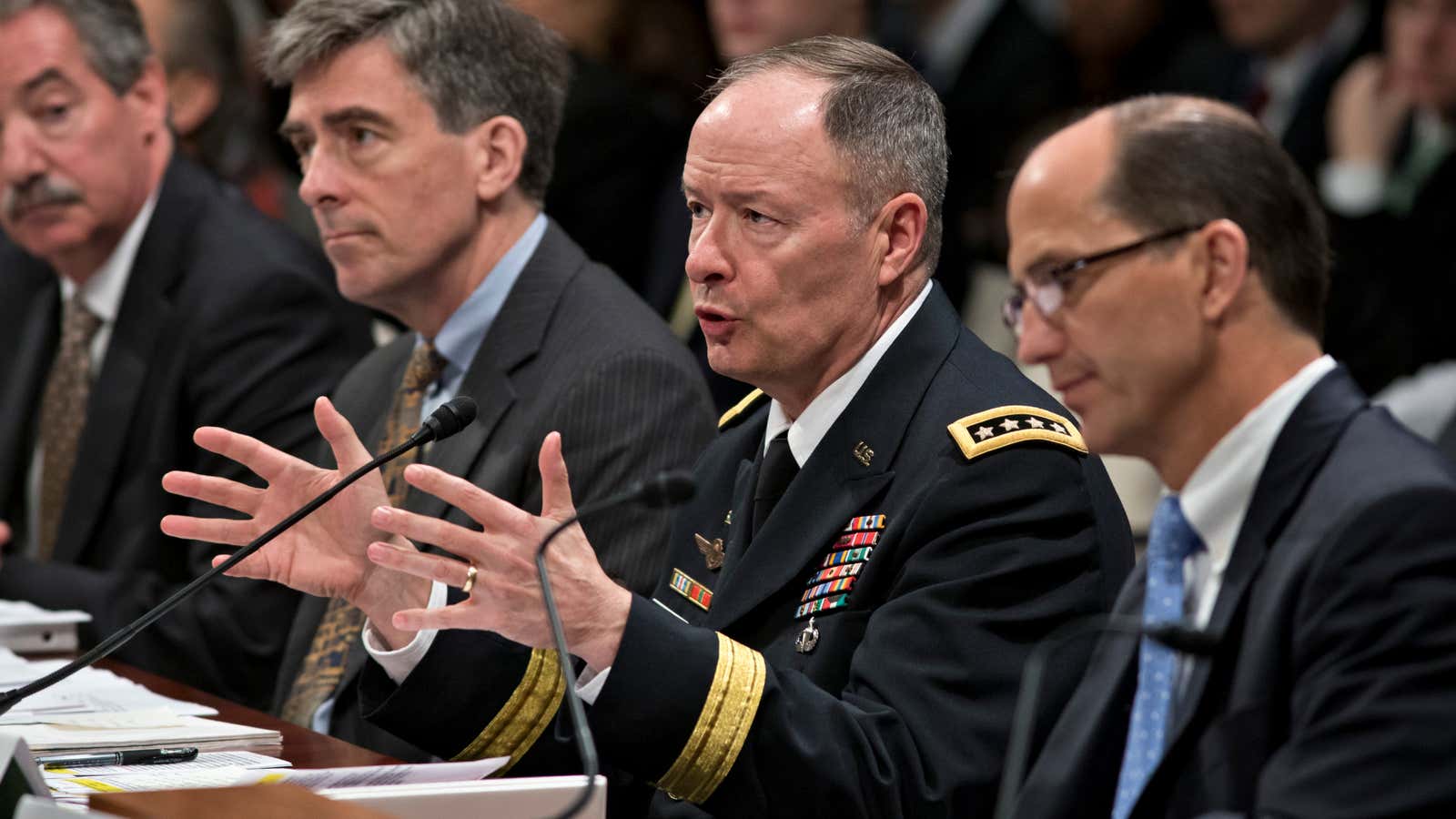 NSA Director General Keith Alexander testifies before the House Committee on Intelligence.