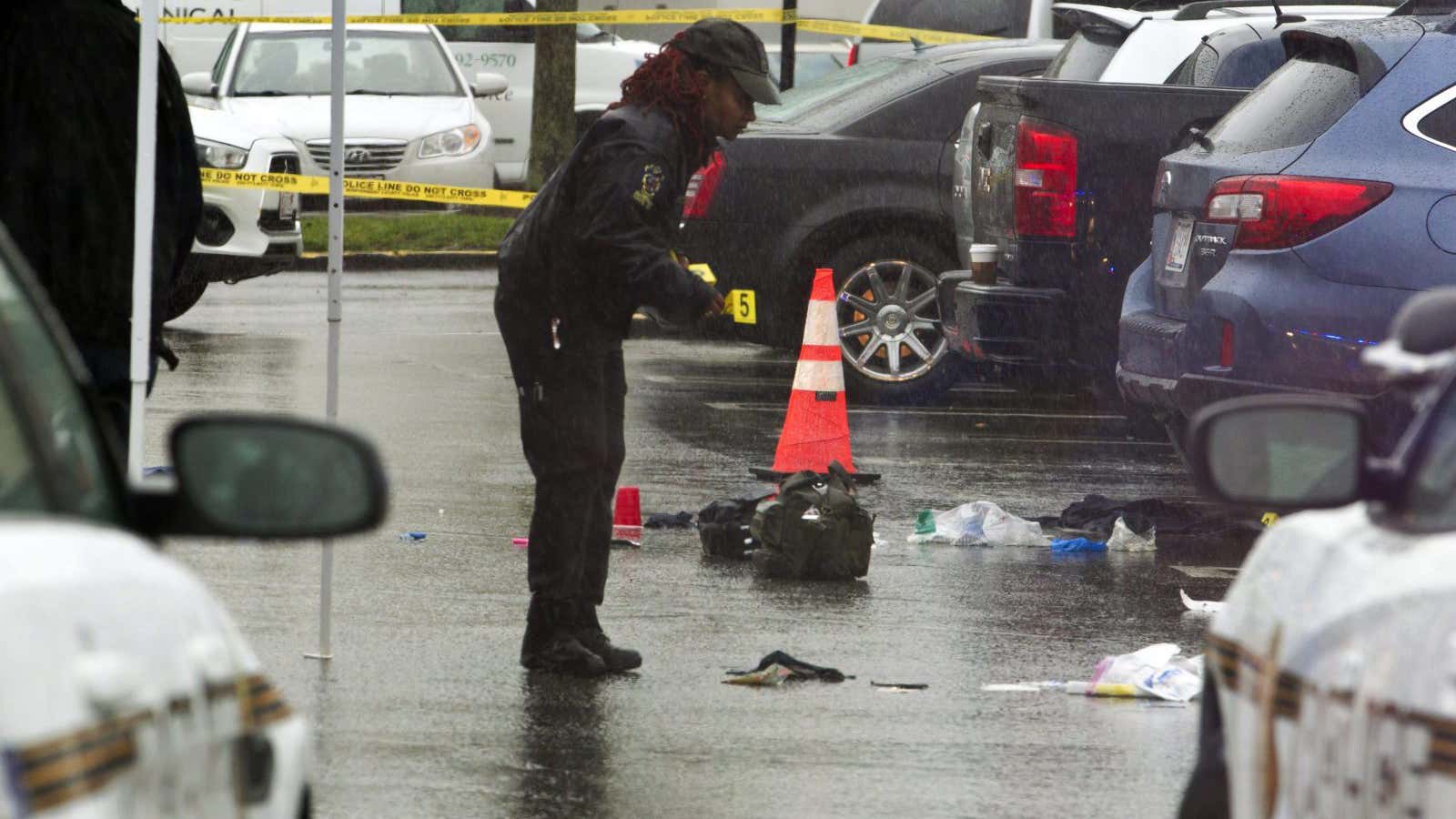 Shooting scene, Westfield Montgomery Mall.