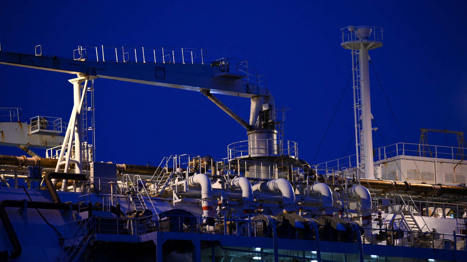 A new floating liquefied natural gas terminal in the port of Lubmin, Germany 