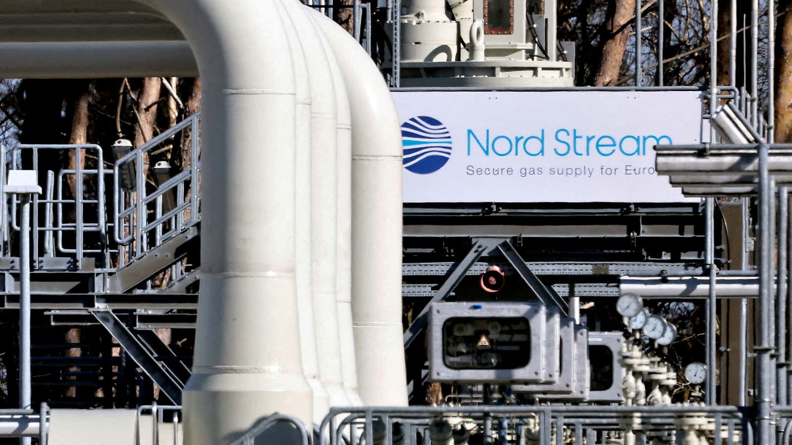 Pipes at the landfall facilities of the ‘Nord Stream 1’ gas pipeline.