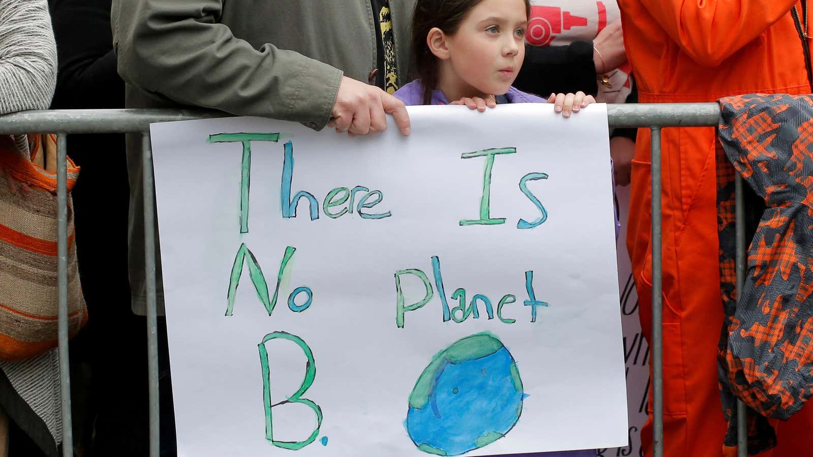 Protesters line Central Park West during the Earth Day ‘March For Science NYC’ demonstration to coincide with similar marches globally in Manhattan, New York, U.S.,…