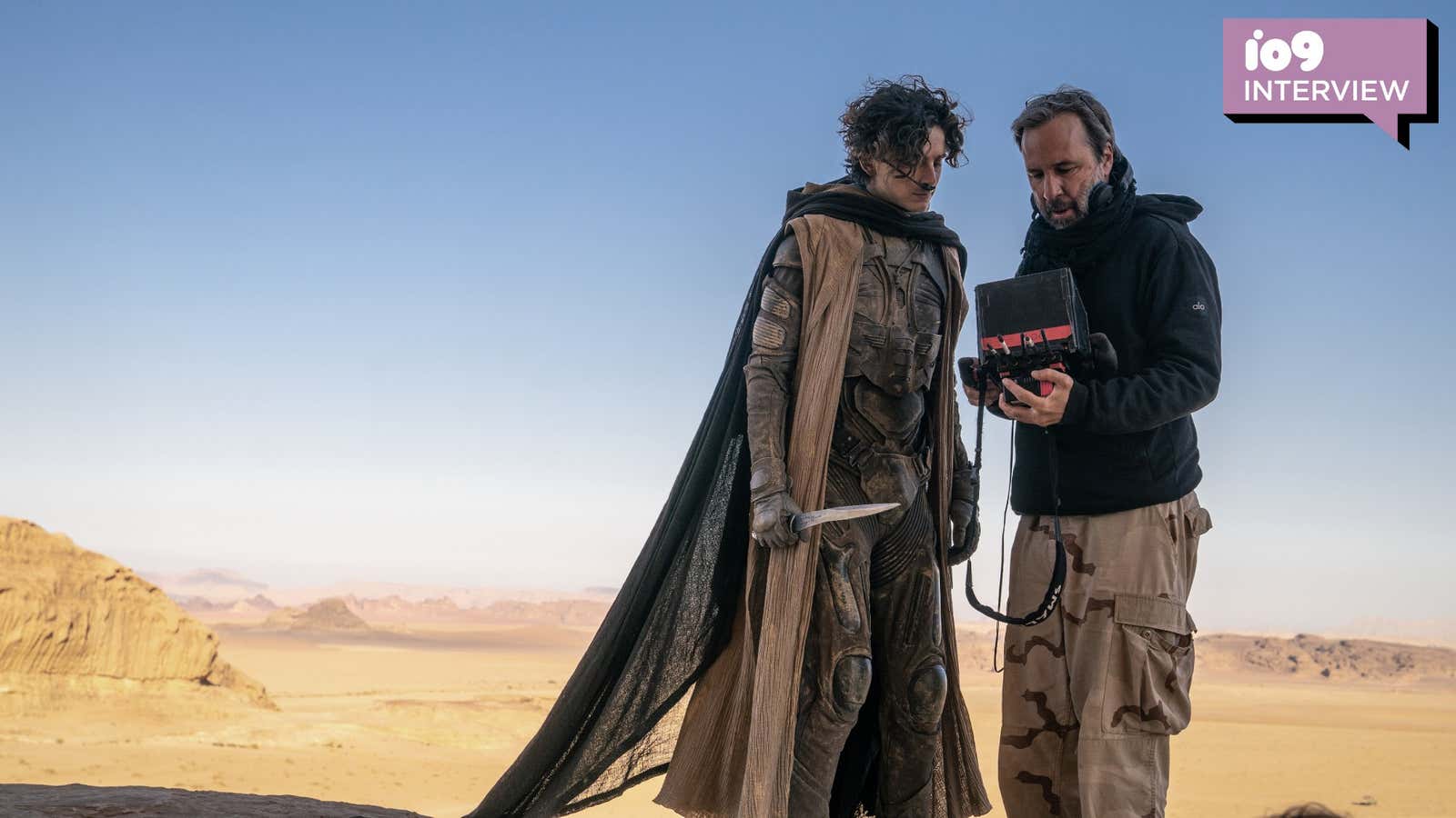 io9 spoke with Dune: Part Two director Denis Villeneuve, seen here with star Timothée Chalamet.