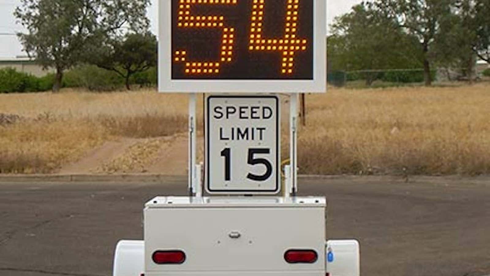 That sign telling you how fast you’re driving may be spying on you