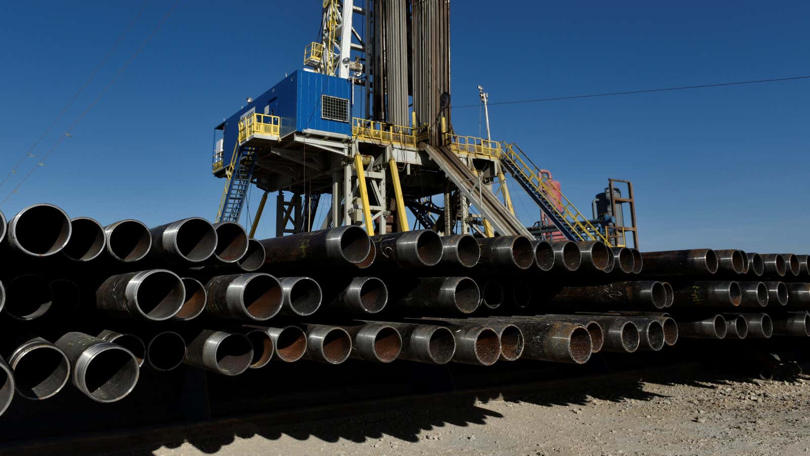 Empty pipeline in the Permian Basin.