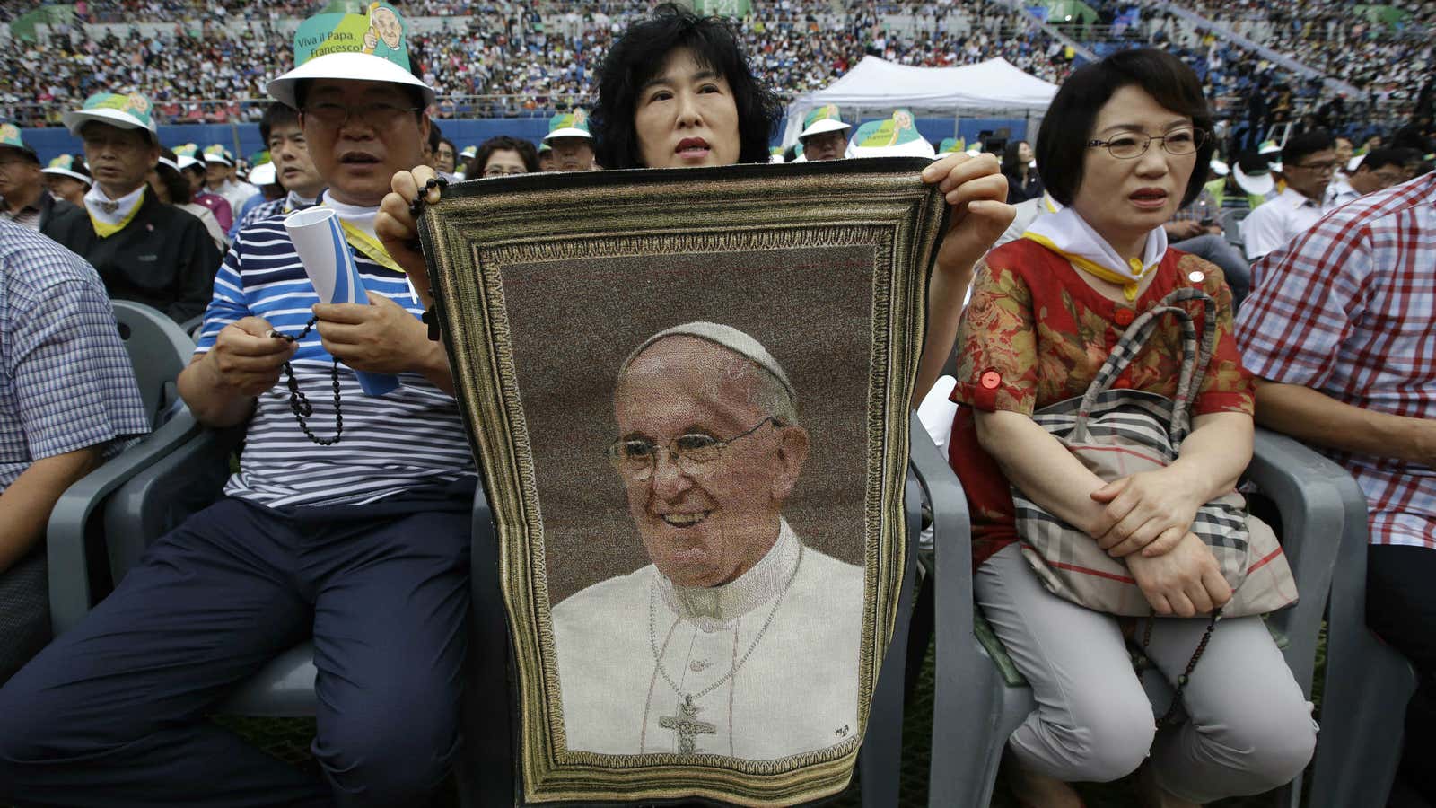 The Pope Francis rug has universal appeal.