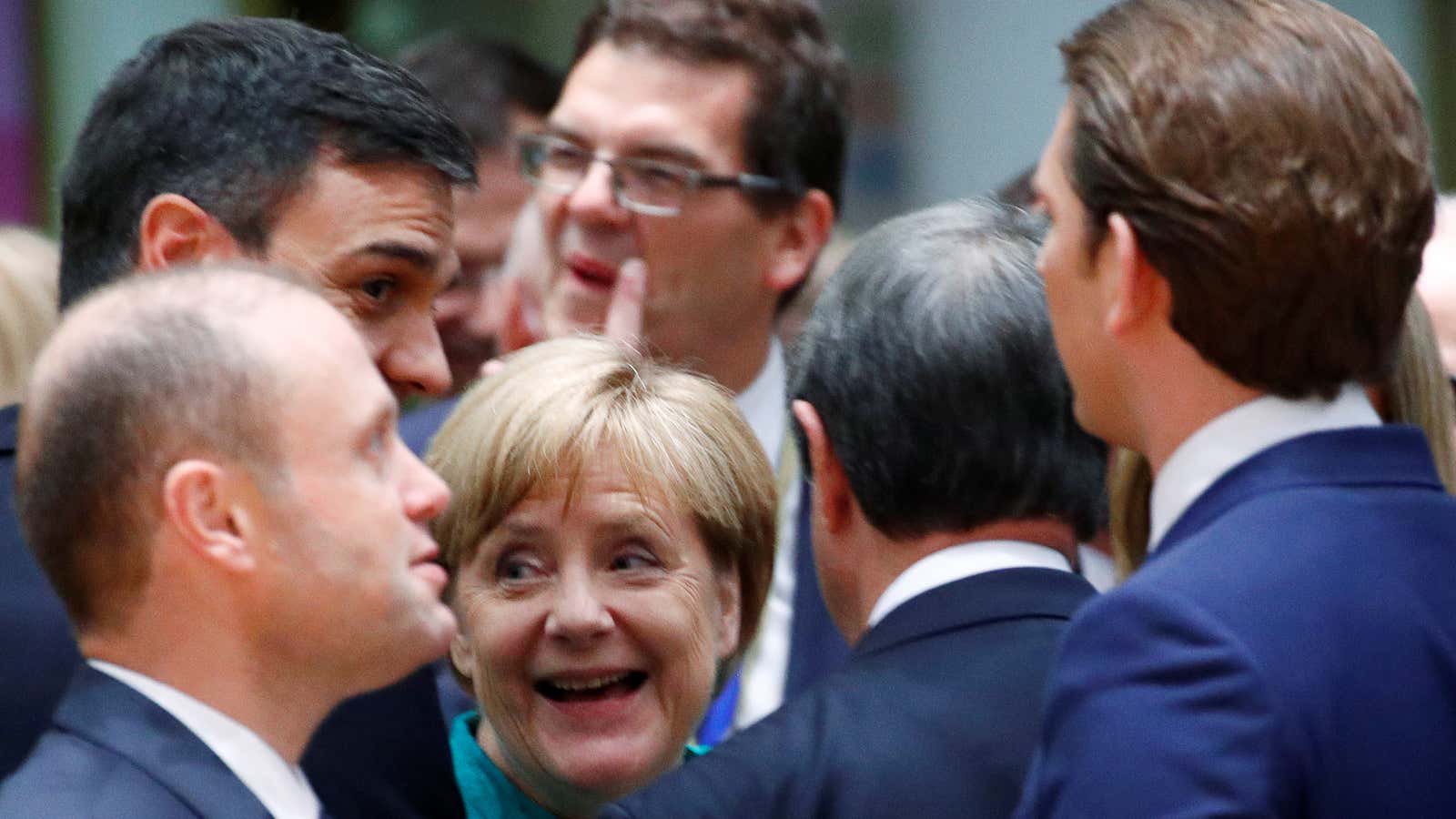 Merkel in the middle.