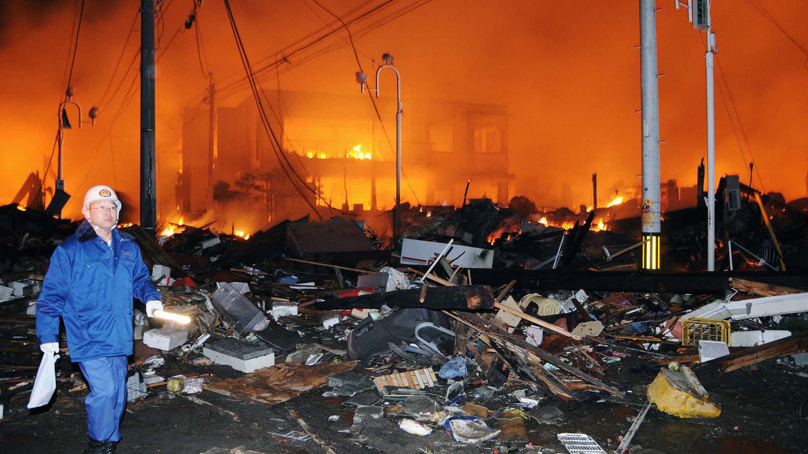 After the earthquake: March 11, 2011, in Fukushima Prefecture.