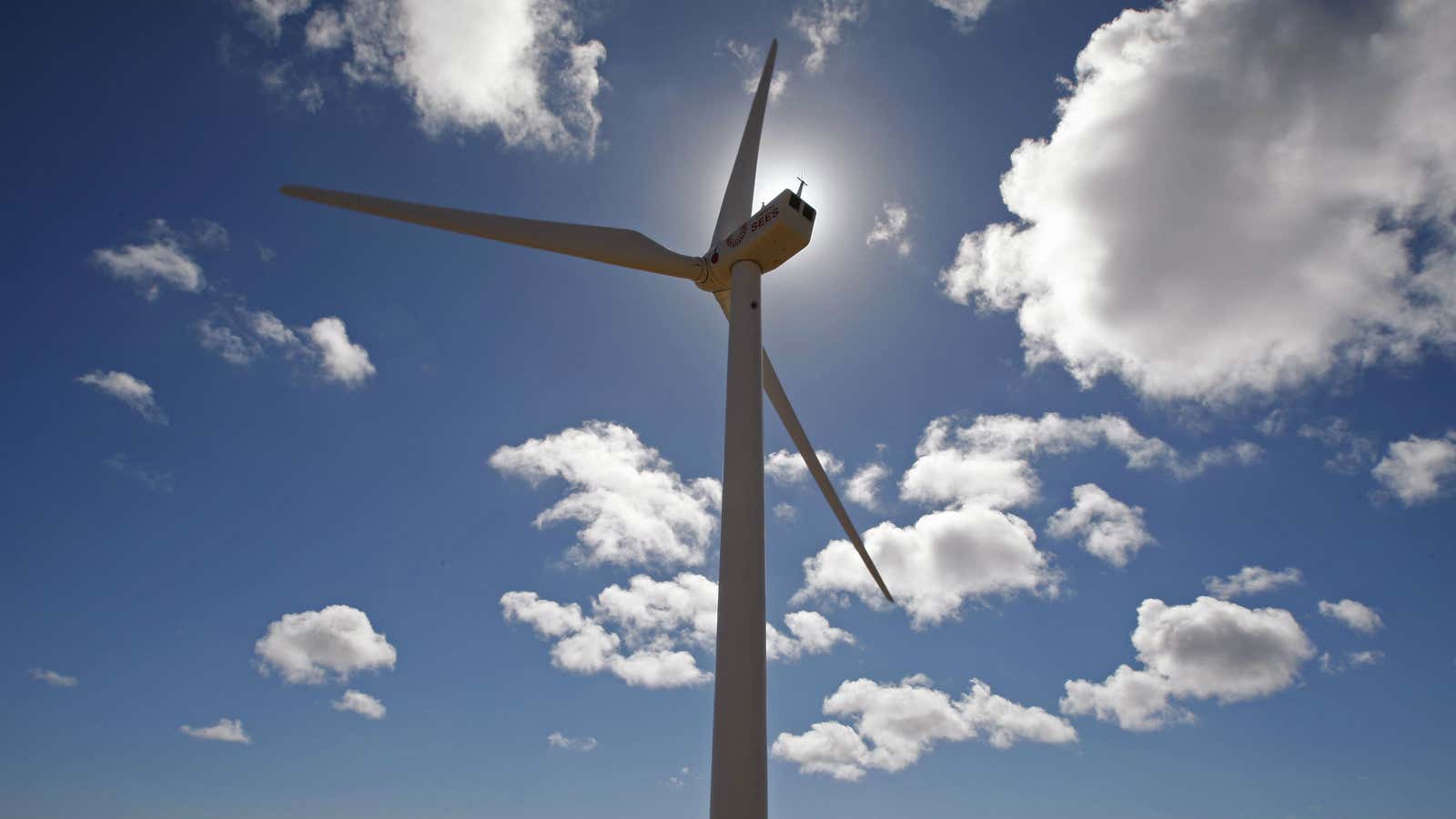 Wind turbines in Darling, on the outskirts of Cape Town.