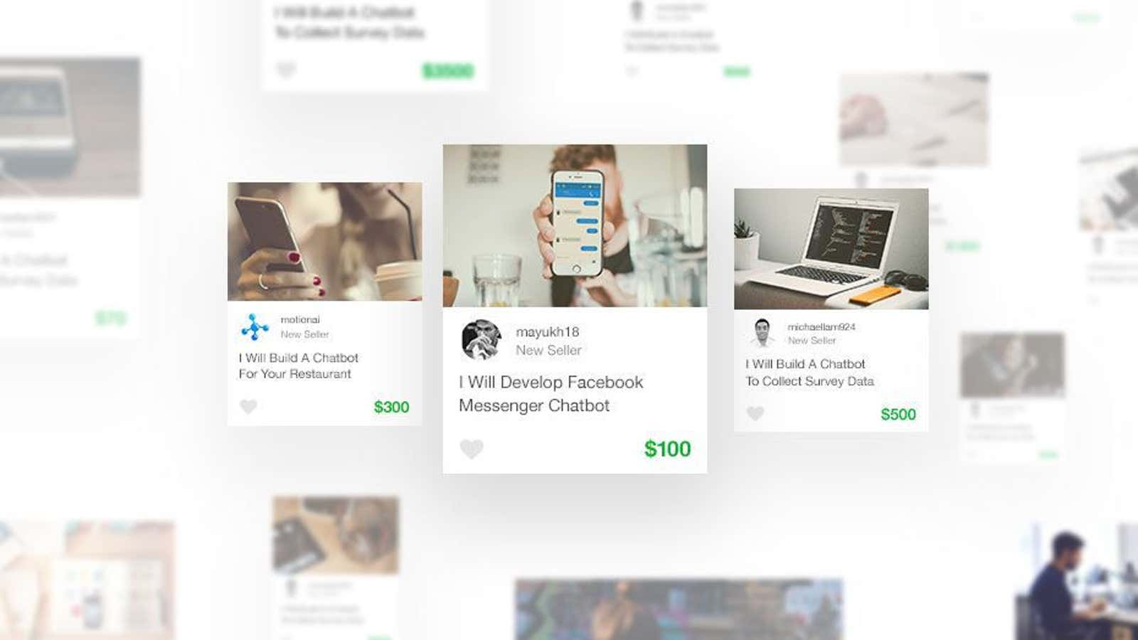 On freelance marketplace Fiverr, developers will build bots for as little as $5.