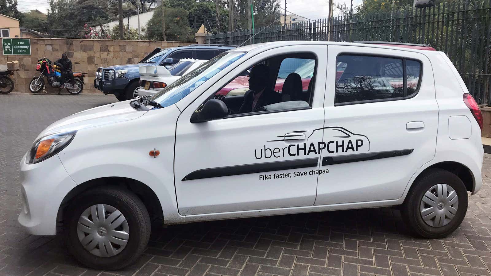 A vehicle of Uber operating taxi in Nairobi