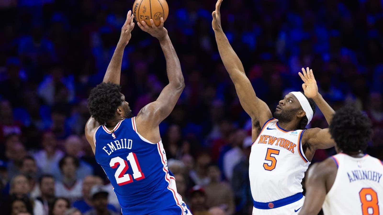 Image for NBA roundup: Sixers trip Knicks behind Joel Embiid's 50
