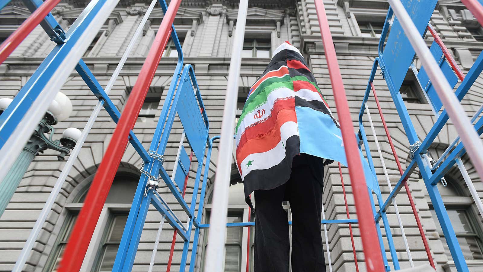 A protest art installation outside the Ninth US Circuit Court of Appeals in San Francisco.