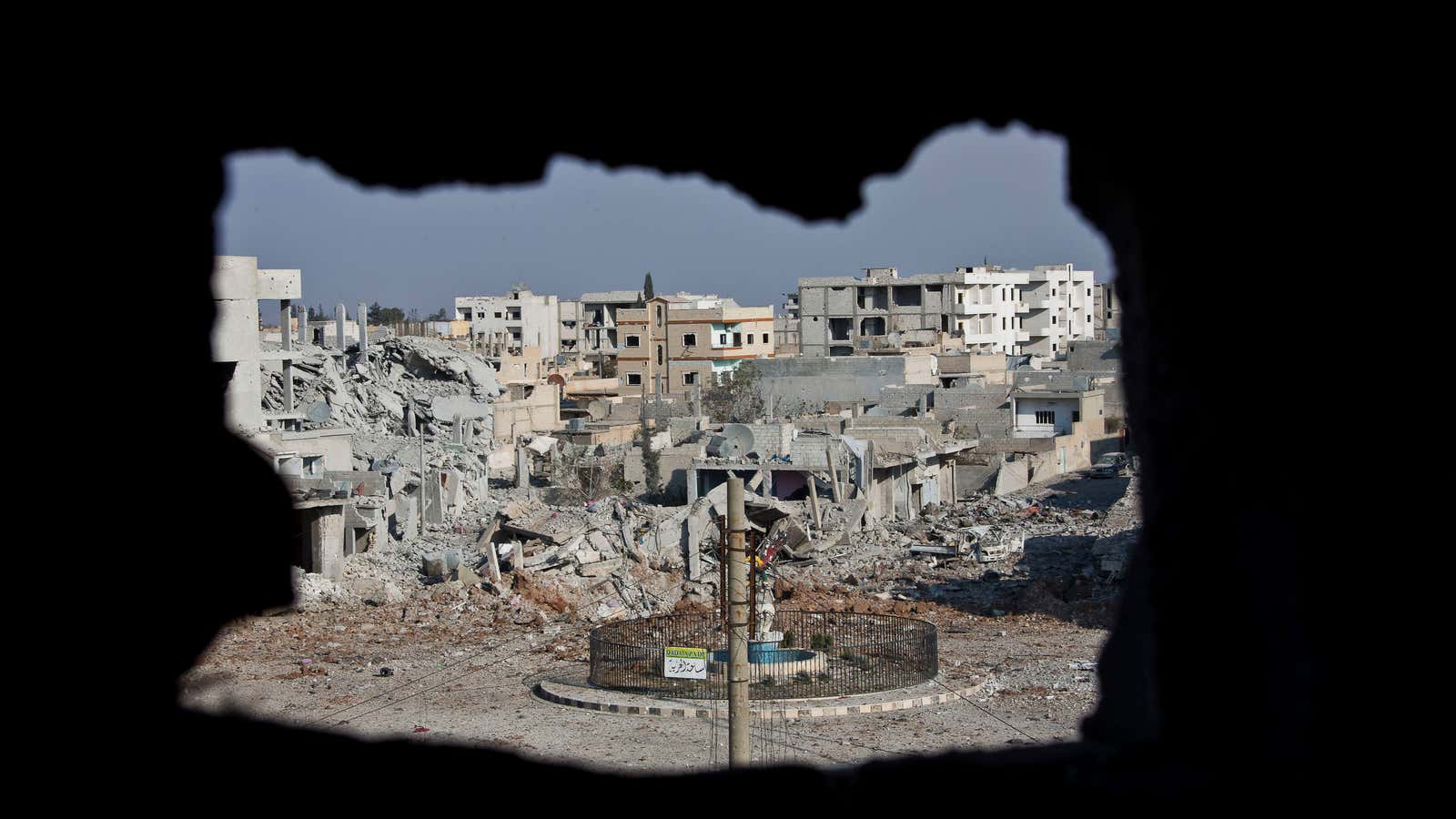 A view of Kobani in ISIL-occupied Syria.