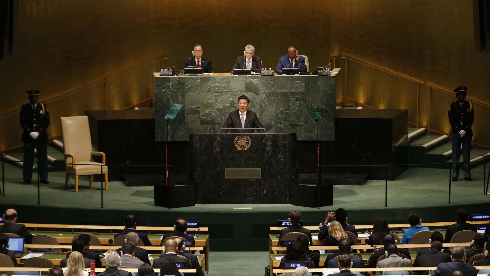 Xi Jinping addresses the UN General Assembly.