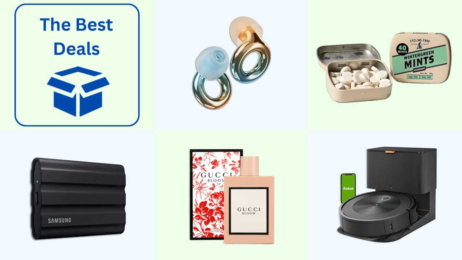 Image for Best Deals of the Day: Samsung, Gucci Bloom Perfume, Roomba, Loop Earplugs, Cycling Frog THC Seltzer & More