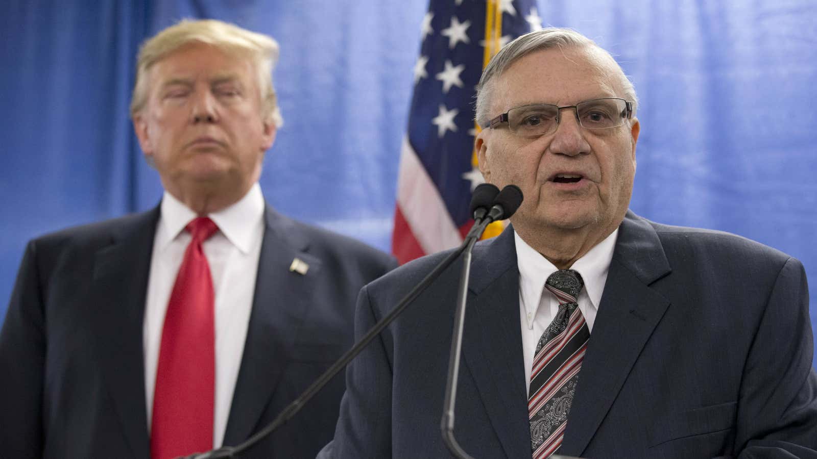 Trump and Arpaio, in January.