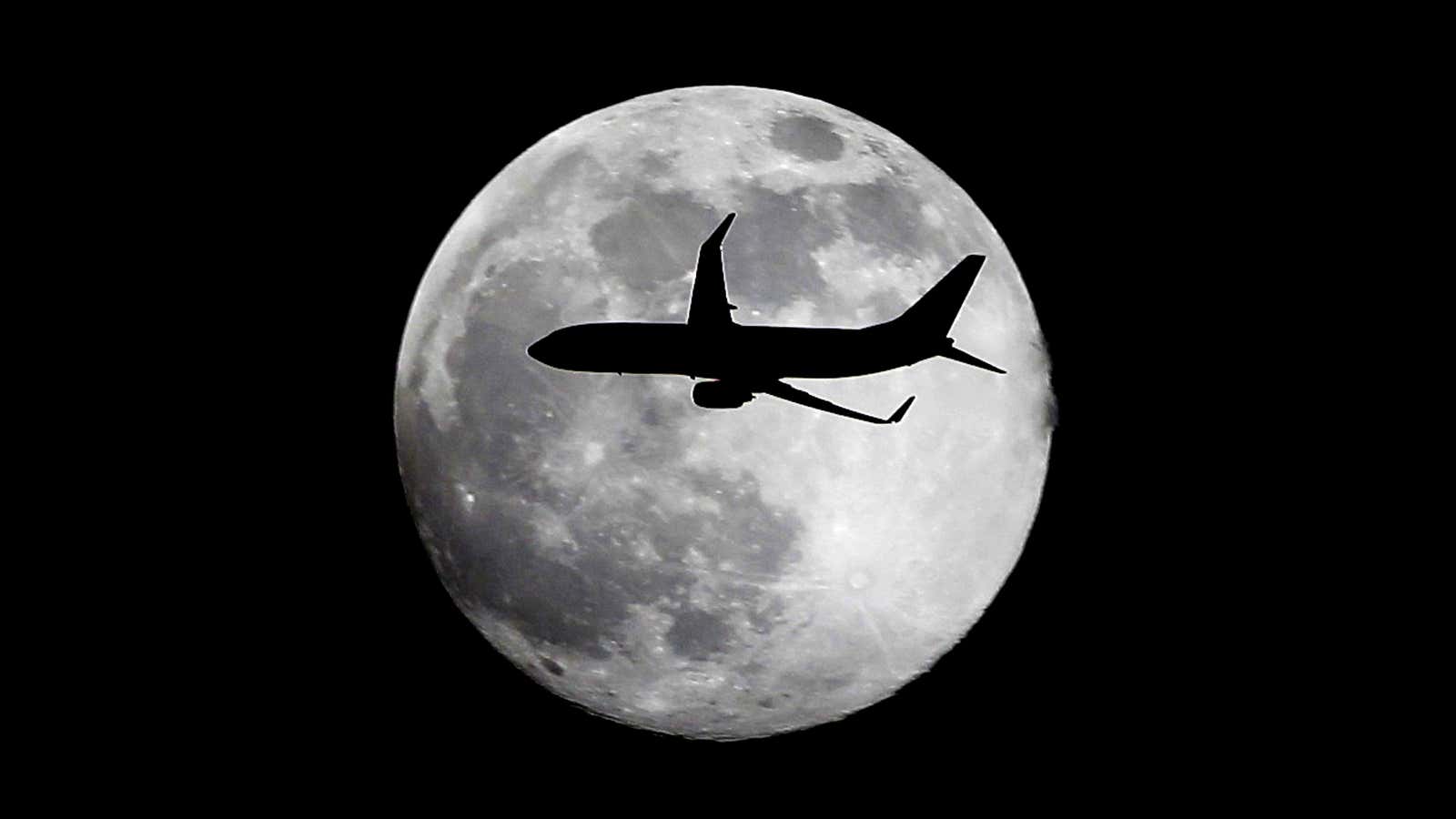 A jet plane leaving Miami International Airport.