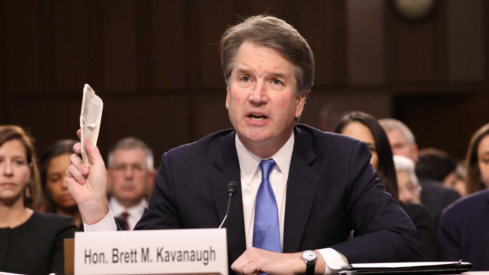 U.S. Supreme Court nominee judge Brett Kavanaugh testifies during his Senate Judiciary Committee confirmation hearing on Capitol Hill in Washington, U.S., September 5, 2018. REUTERS/Chris Wattie – RC147CD57BE0