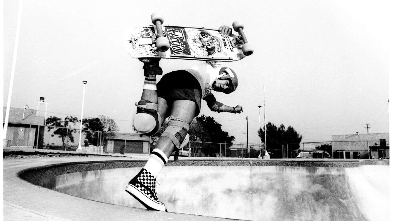 Steve Caballero finds a better use for a pool than swimming.