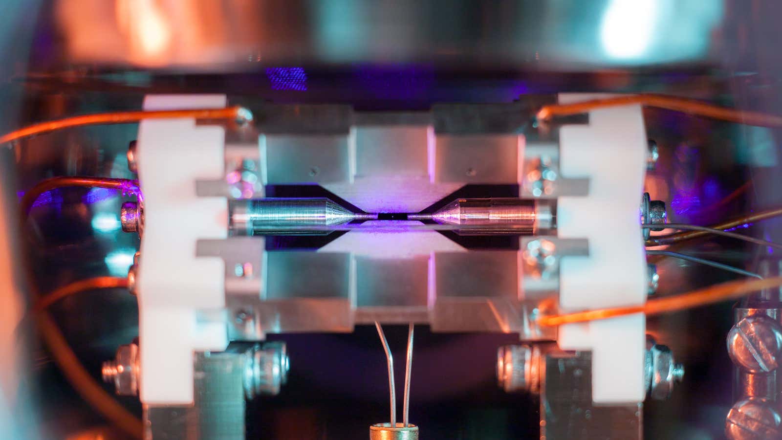 The winning image, “Single Atom in Ion Trap.”