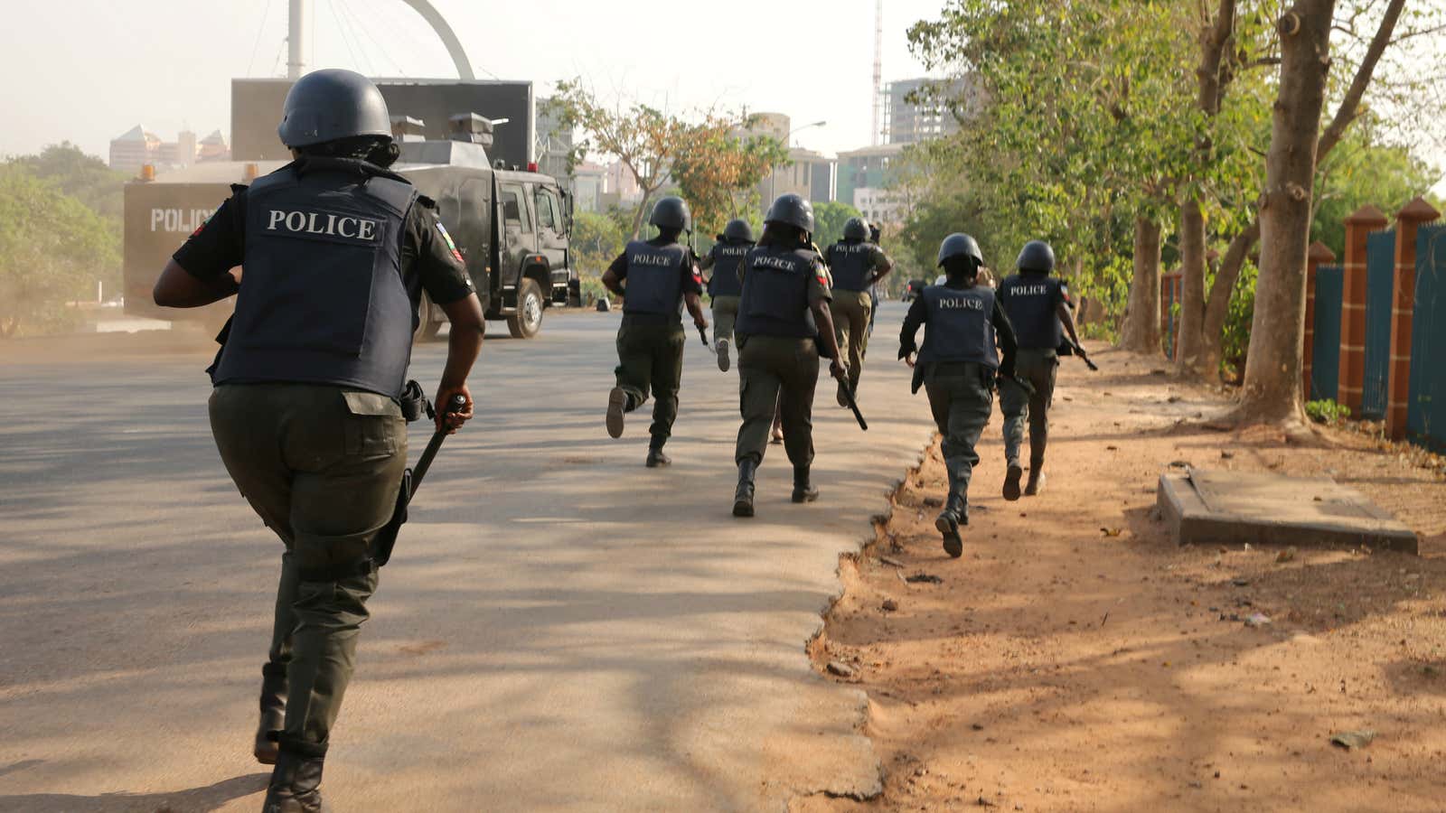 Police disrupt a rally by the #BringBackOurGirls campaign, which is protesting in Nigeria’s capital Abuja to mark 1,000 days since over 200 schoolgirls were kidnapped…