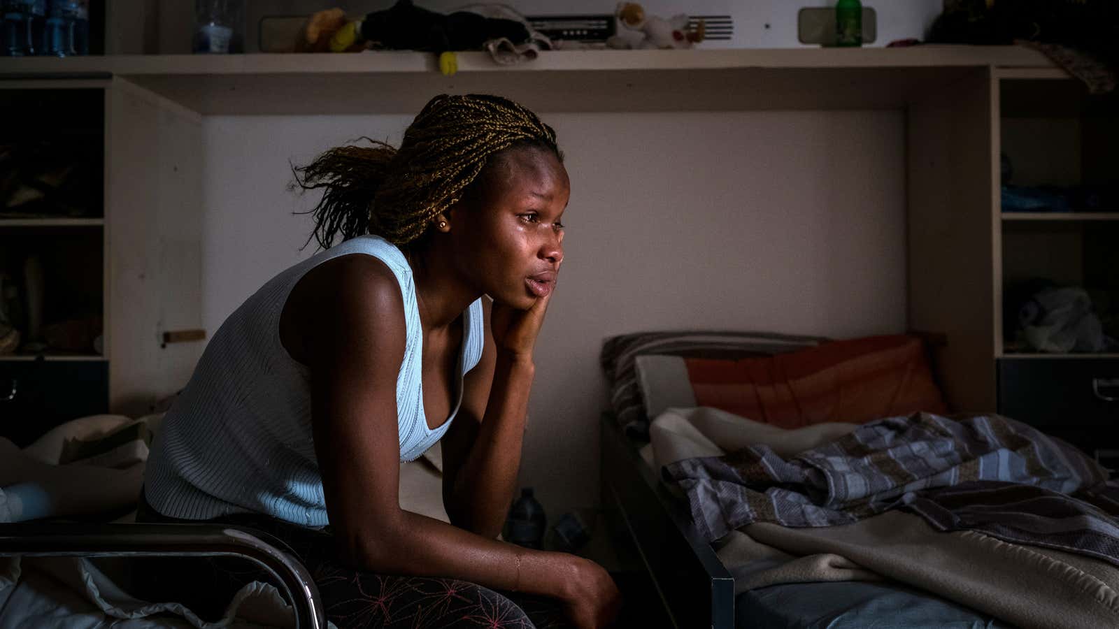 A migrant from Benin City, Nigeria, at a safe house for victims of child trafficking in Taormina, Sicily, Italy.